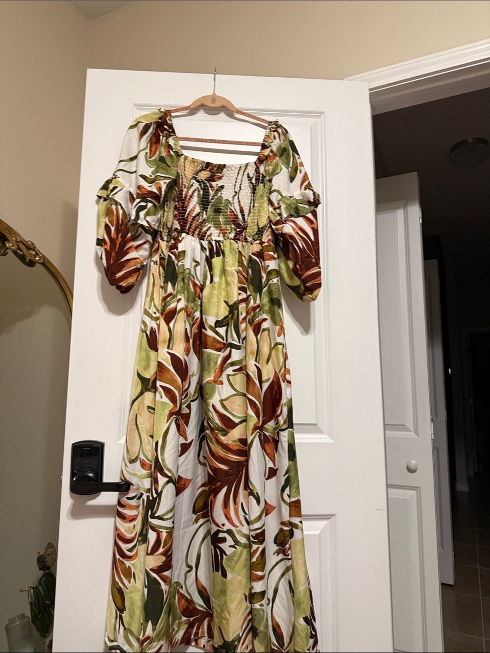 Live 4 Truth Maxi Dress in Green, Brown & Cream Tropical Print